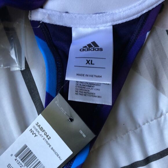 Adidas Overlay Stripe Bandeau Size XL. NWT - Picture 5 of 6